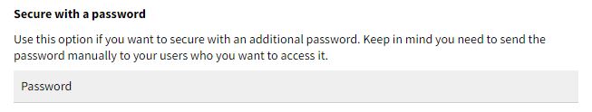 Secure with password